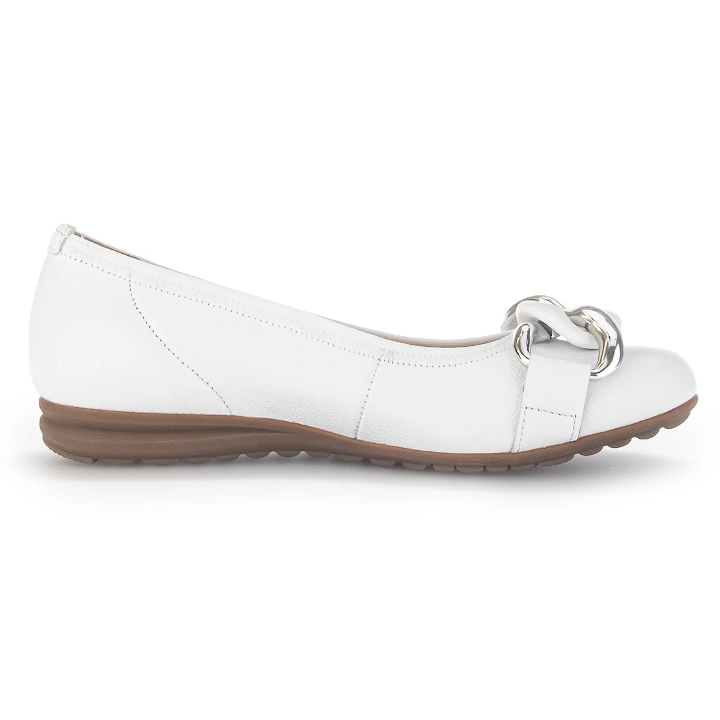 Gabor Ballerina »FLORENZ« Hochzeitsschuh Flache Schuhe Slipper mit eleganter Zierkette bestellen Black Friday
