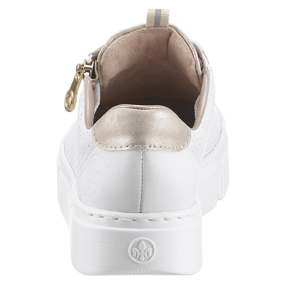 Rieker Plateausneaker mit goldfarbenen Details Freizeitschuh Halbschuh Schnürschuh online bestellen Weihnachtsangebot