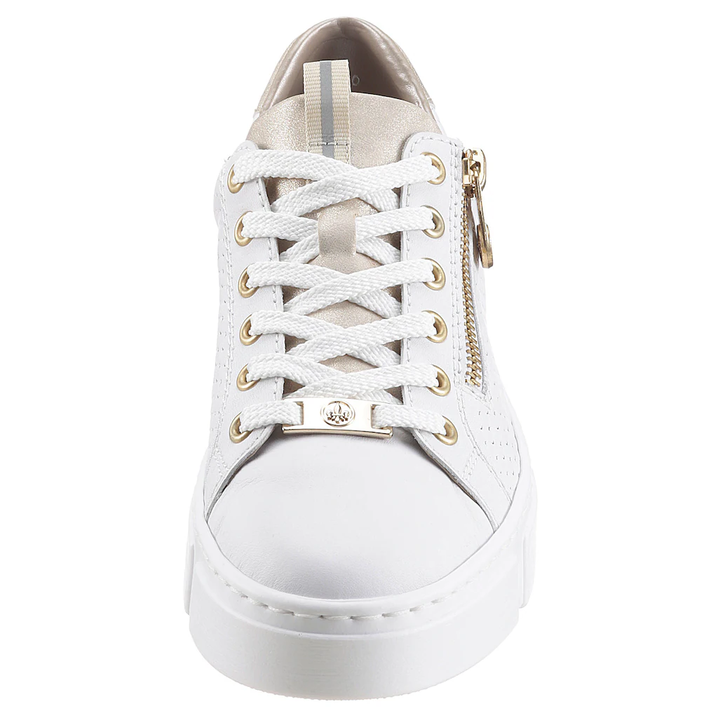 Rieker Plateausneaker mit goldfarbenen Details Freizeitschuh Halbschuh Schnürschuh online bestellen Weihnachtsangebot