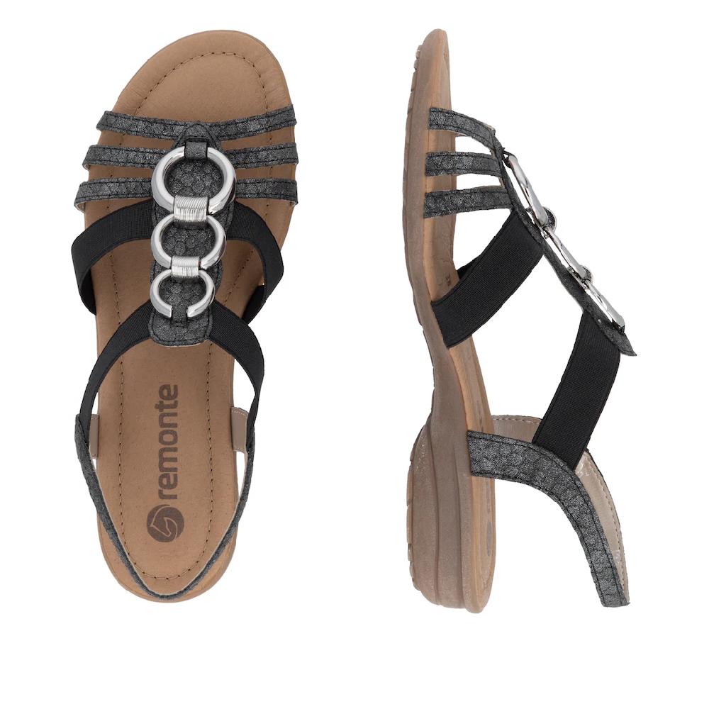 Remonte Sandale Sommerschuh Sandalette Keilabsatz mit Gummizügen Top Angebot
