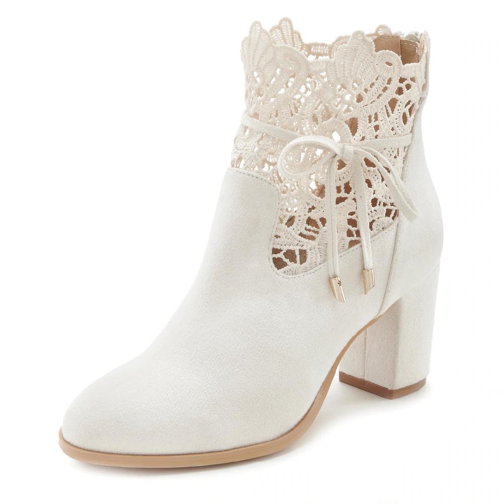 LASCANA High-Heel-Stiefelette »Trachten-Schuh Dirndl-Schuh « mit modischer Spitze und bequemen Blockabsatz Ankle Boot Stiefel online kaufen Große Rabatte