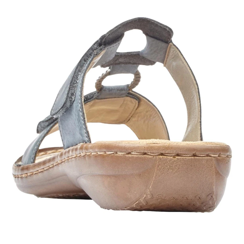 Rieker Pantolette Keilabsatz Sommerschuh Schlappen mit Schmuckring kaufen Saisonale Angebote