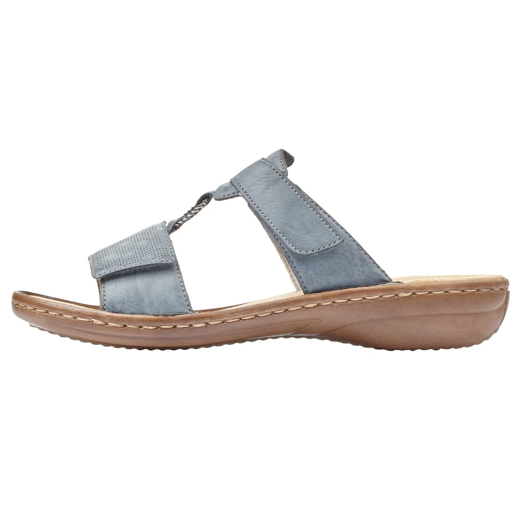 Rieker Pantolette Keilabsatz Sommerschuh Schlappen mit Schmuckring kaufen Saisonale Angebote