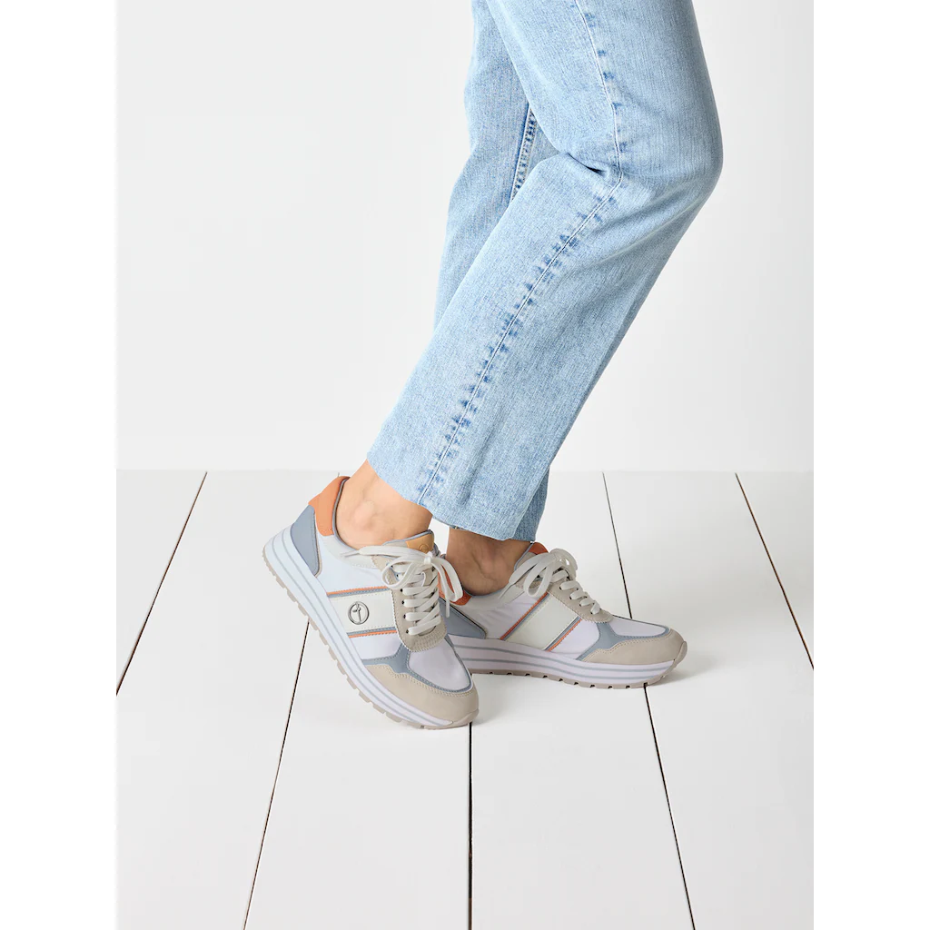 Tamaris Plateausneaker Freizeitschuh Halbschuh Schnürschuh mit farbigen Besätzen online bestellen Kostenlose Rückgabe