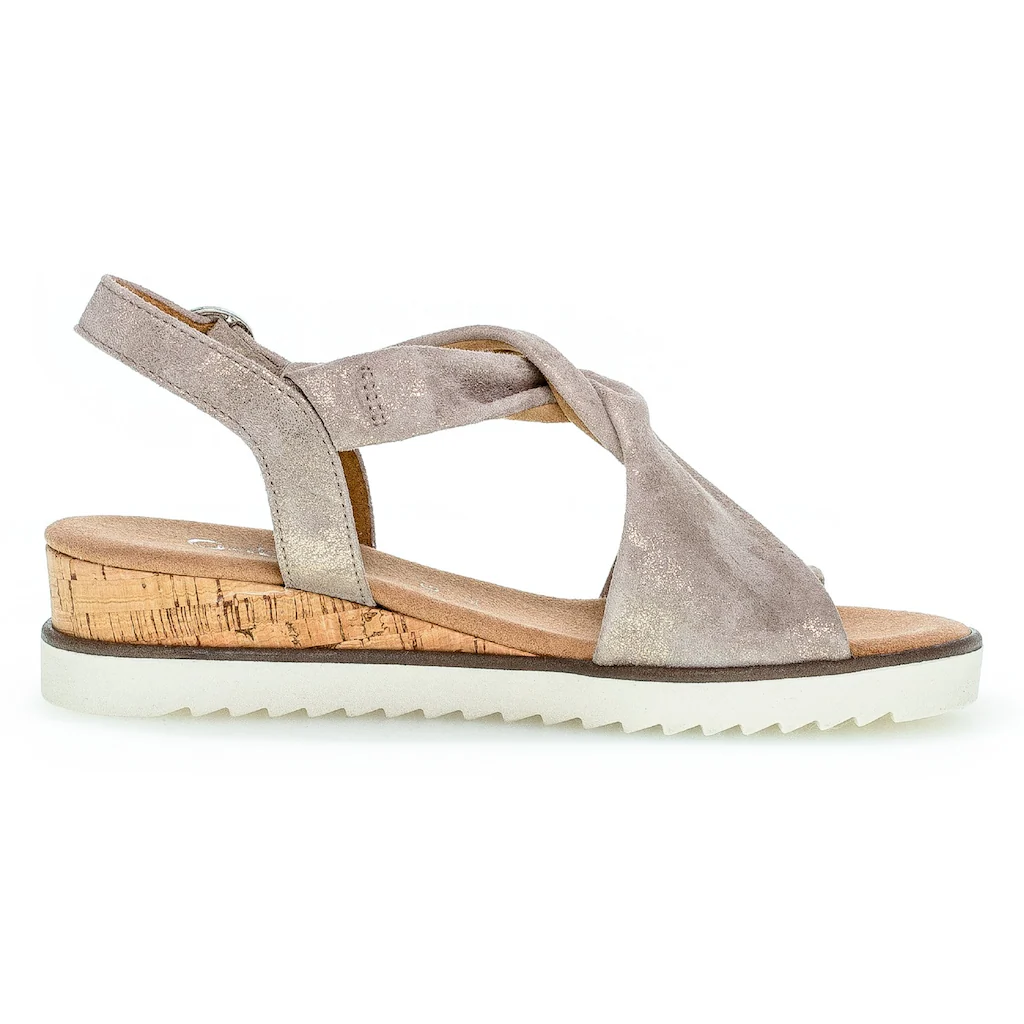 Gabor Keilsandalette »GENUA« Sommerschuh Sandale Keilabsatz mit Metallic-Effekt online bestellen Letzter Tag