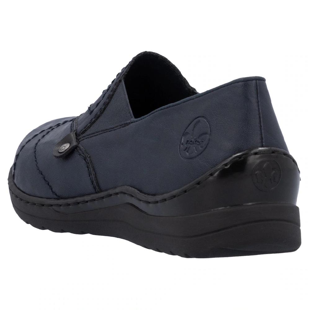 Rieker Slipper Schlupfschuh Halbschuh Slip on mit Stretcheinsatz und Ziersteppung kaufen Bestseller
