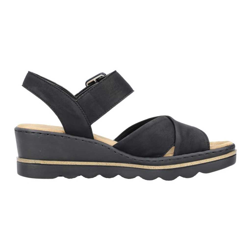 Rieker Keilsandalette Sommerschuh Sandale Keilabsatz mit gekreuzten Bandagen bestellen JETZT KAUFEN