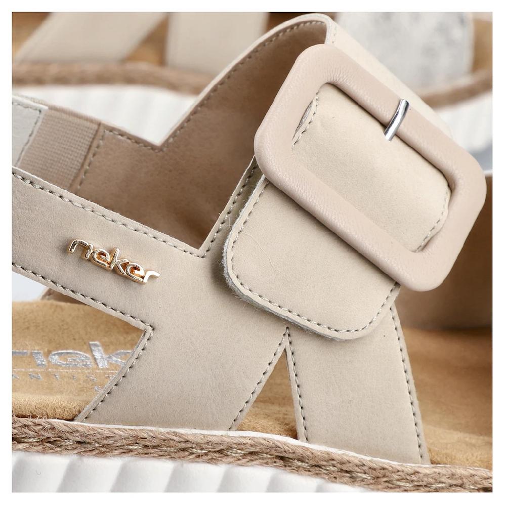 Rieker Sandale Sommerschuh Sandalette Keilabsatz mit zwei Klettverschlüssen bestellen Letzte 2 Tage