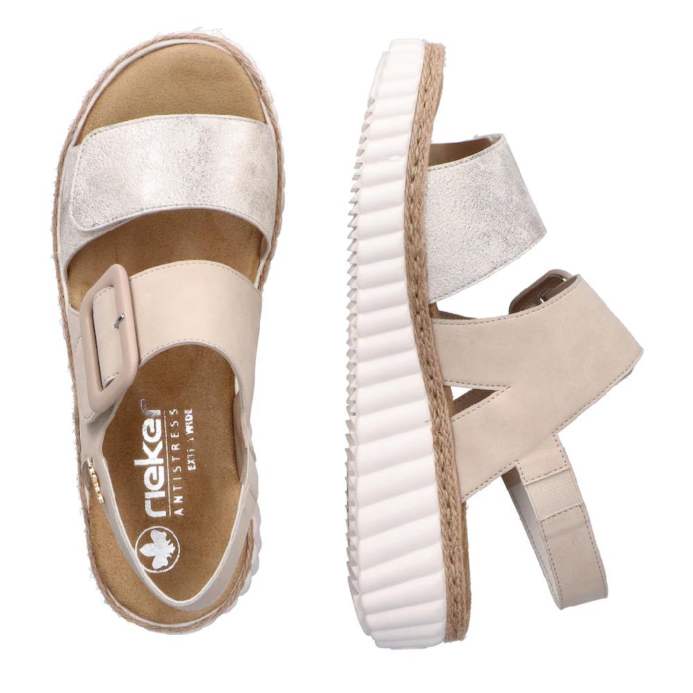 Rieker Sandale Sommerschuh Sandalette Keilabsatz mit zwei Klettverschlüssen bestellen Letzte 2 Tage