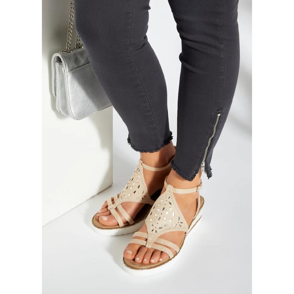 LASCANA Sandalette Sandalette Sommerschuh mit Keilabsatz gepolsterter Innensohle VEGAN kaufen Schlussverkauf