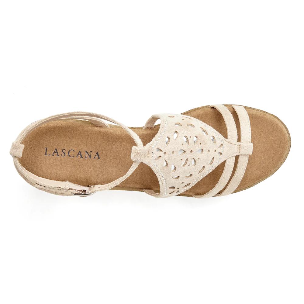 LASCANA Sandalette Sandalette Sommerschuh mit Keilabsatz gepolsterter Innensohle VEGAN kaufen Schlussverkauf