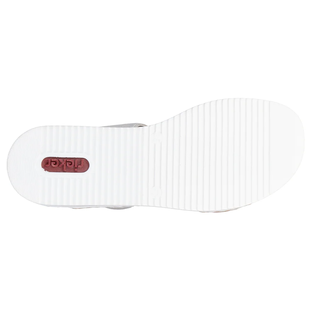 Rieker Pantolette Plateau Sommerschuh Schlappen mit Zierperlen und Pailetten bestellen Neuheiten