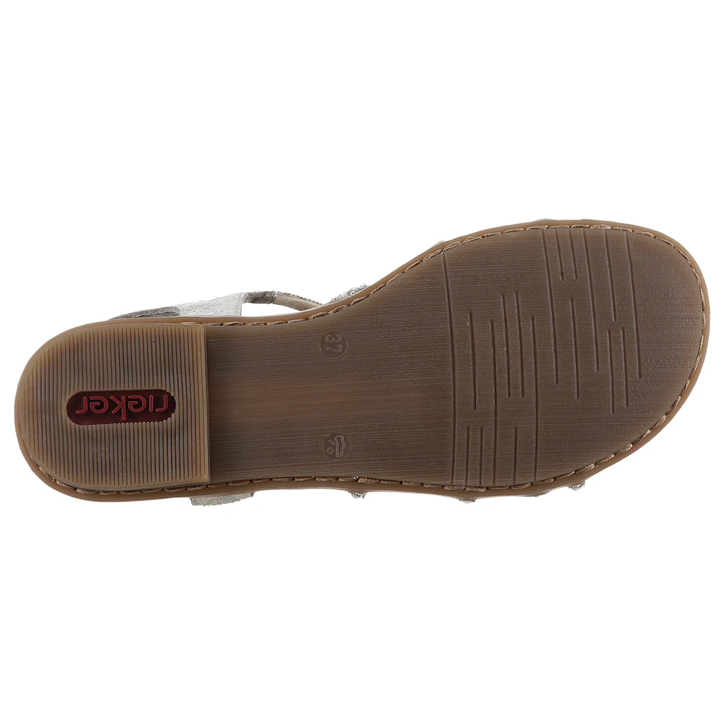 Rieker Riemchensandale Sommerschuh Sandalette Blockabsatz mit Gummizügen für guten Sitz kaufen Sonderangebote