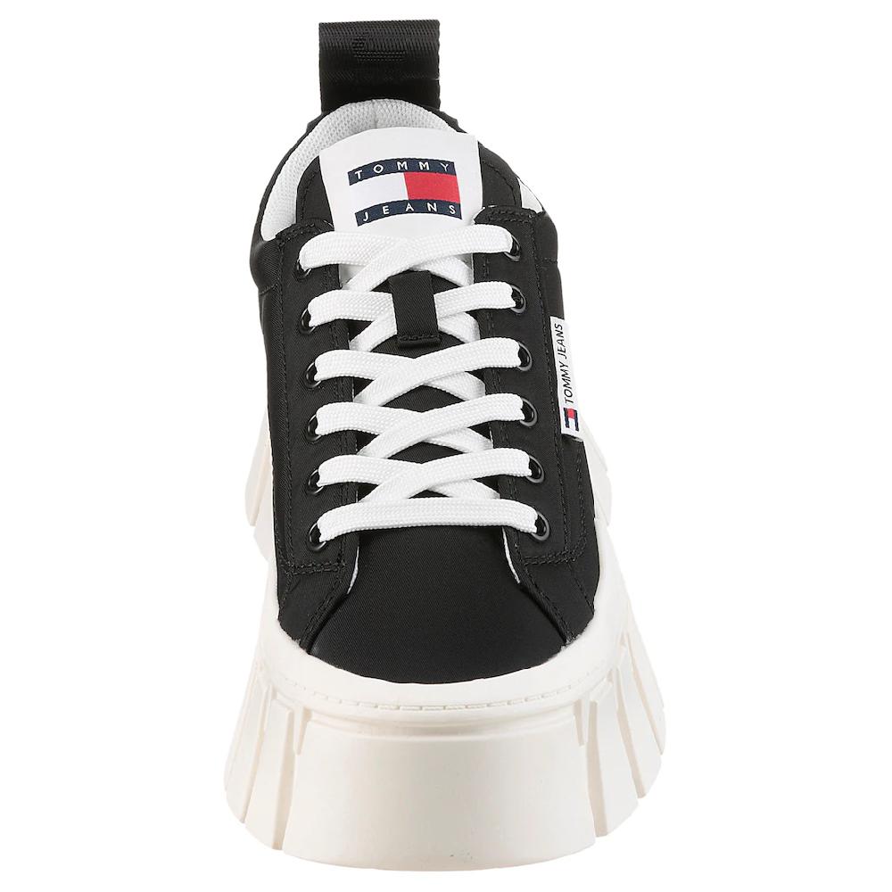 Tommy Jeans Plateausneaker »TJW FLATFORM SNEAKER NYLON« Freizeitschuh Halbschuh Schnürschuh mit markanter Plateausohle kaufen Begrenzt auf 3 Tage