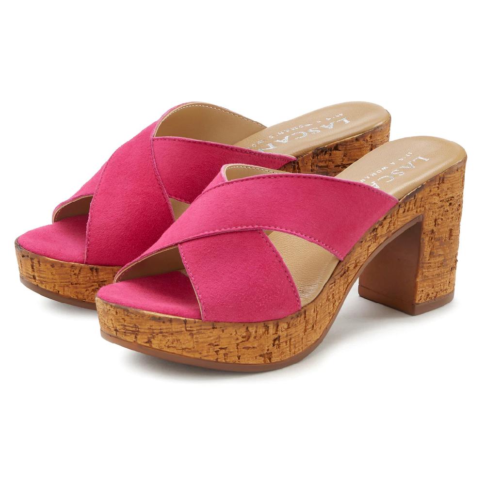 LASCANA Pantolette Mule Sandale offener Schuh aus Leder mit Blockabsatz online kaufen Online