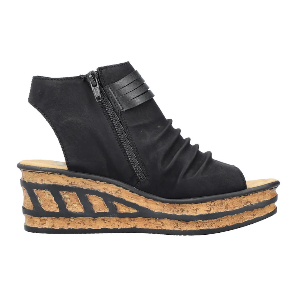 Rieker Keilsandalette Sommerschuh Sandale Keilabsatz mit Reißverschluss innen bestellen Neuheiten