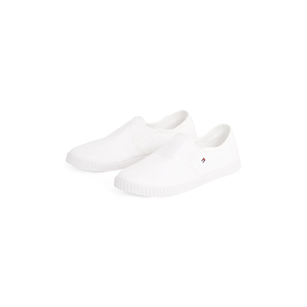 Tommy Hilfiger Plateausneaker »CANVAS LACE UP SNEAKER« Freizeitschuh Halbschuh Schnürschuh mit gestickter Logoflagge JETZT KAUFEN