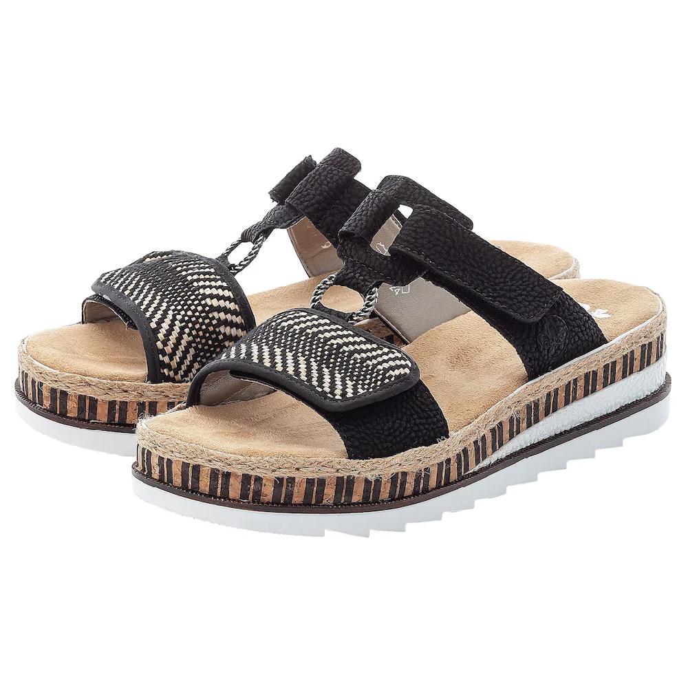 Rieker Pantolette Keilabsatz Sommerschuh Schlappen mit weicher Innensohle online kaufen Rabatt