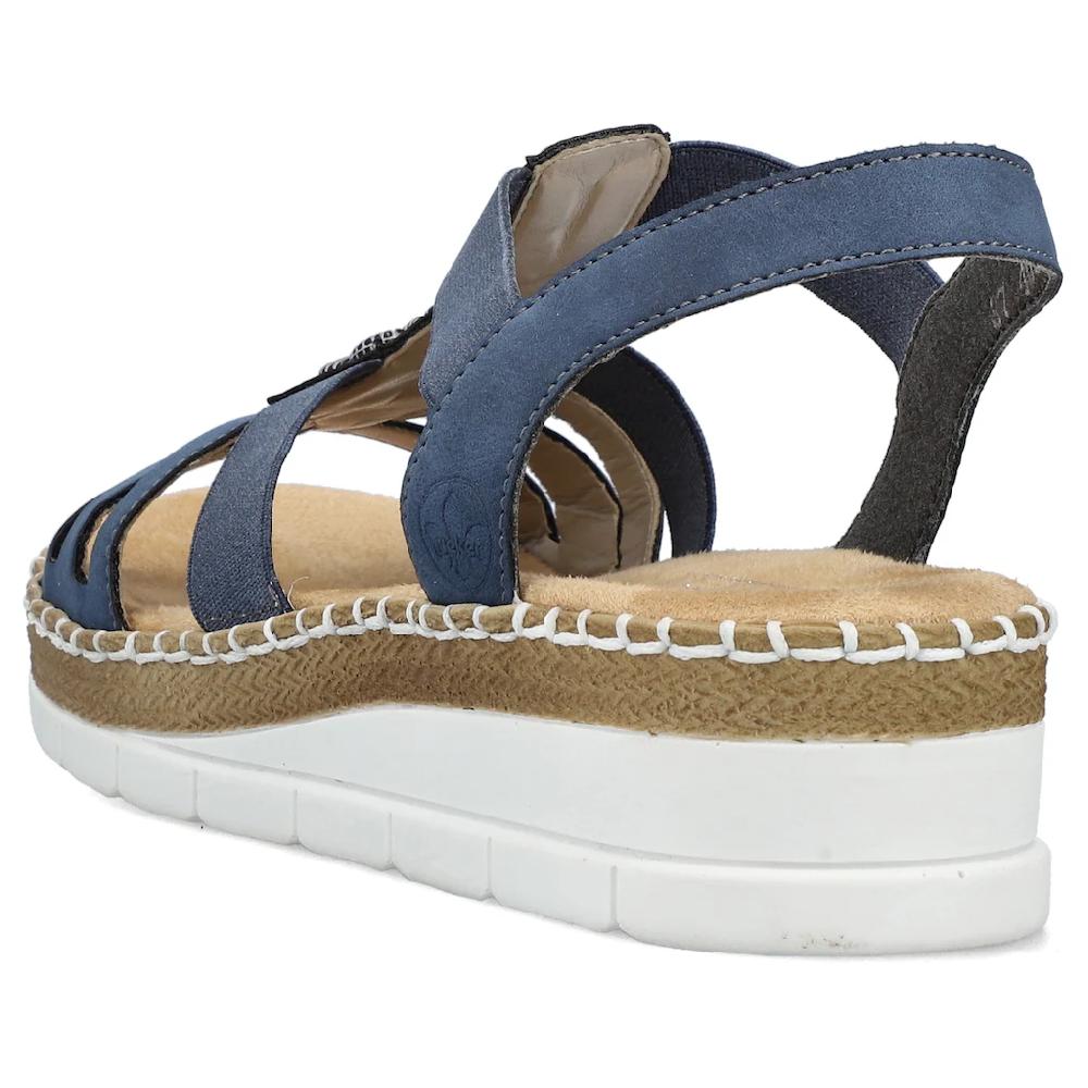 Rieker Riemchensandale Sommerschuh Sandalette Keilabsatz mit modischen Schmuckelementen ▷ für Weihnachtsangebot