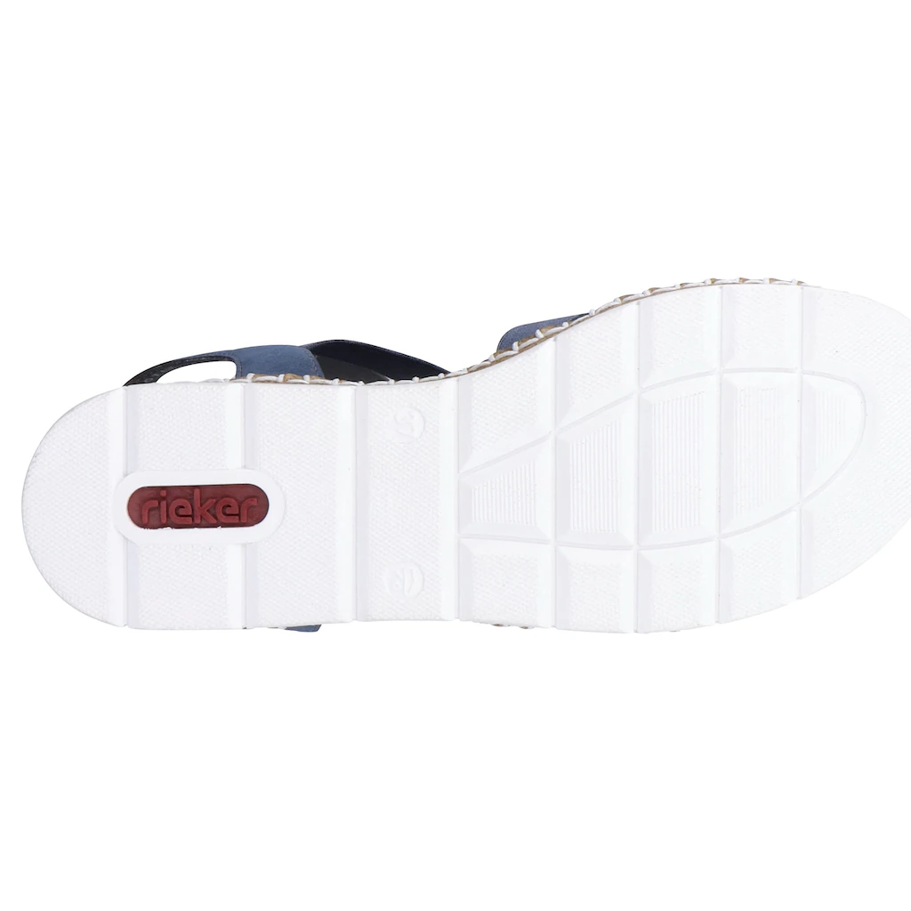 Rieker Riemchensandale Sommerschuh Sandalette Keilabsatz mit modischen Schmuckelementen ▷ für Weihnachtsangebot