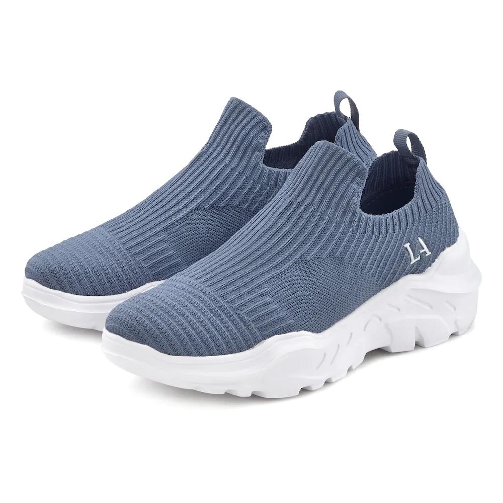 LASCANA Sneaker »Slip-On-Sneaker Halbschuh Slipper« Freizeitschuh elastisches Mesh leichte Sohle VEGAN bestellen Valentinstagsangebot