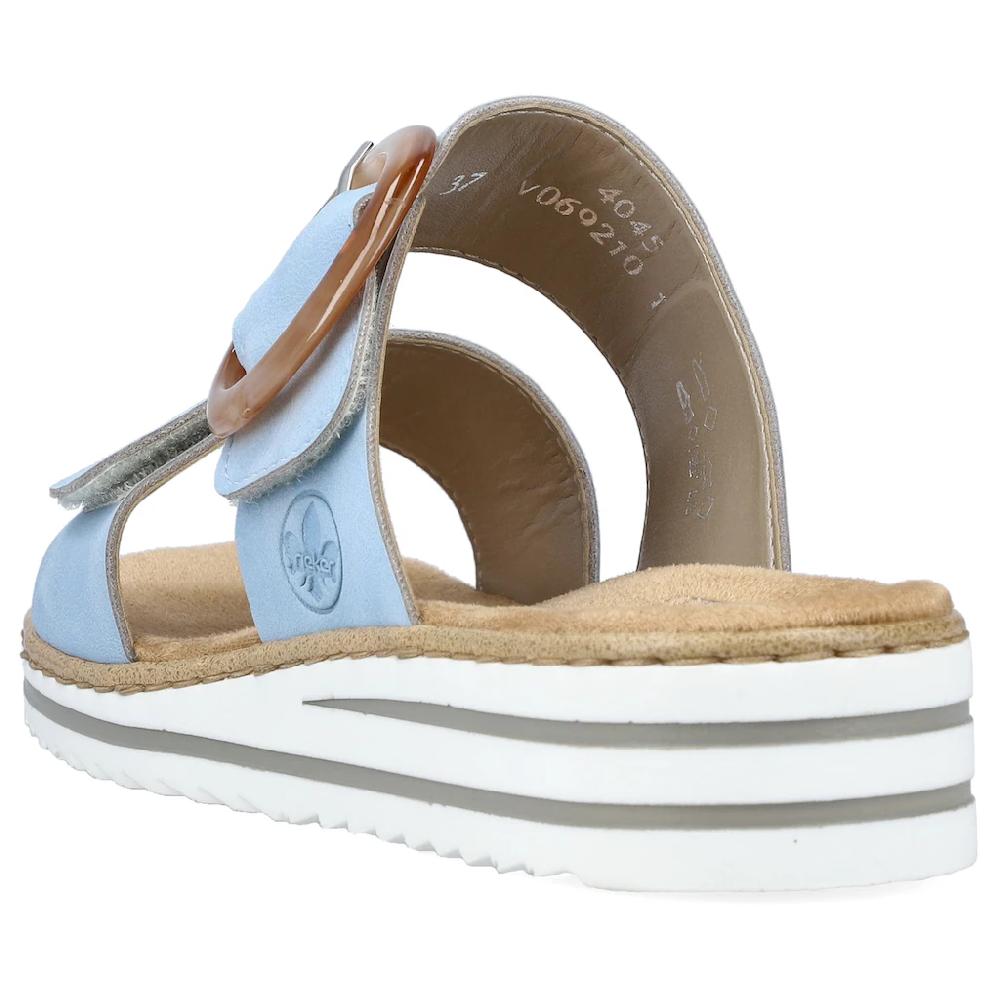 Rieker Pantolette Keilabsatz Sommerschuh Schlappen mit softer Innensohle bestellen Räumungsverkauf