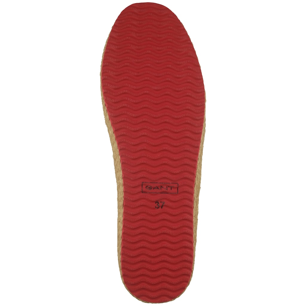 Gant Espadrille »Raffiaville« Strandschuh Slipper mit Bast-Verzierung Kostenlose Rückgabe