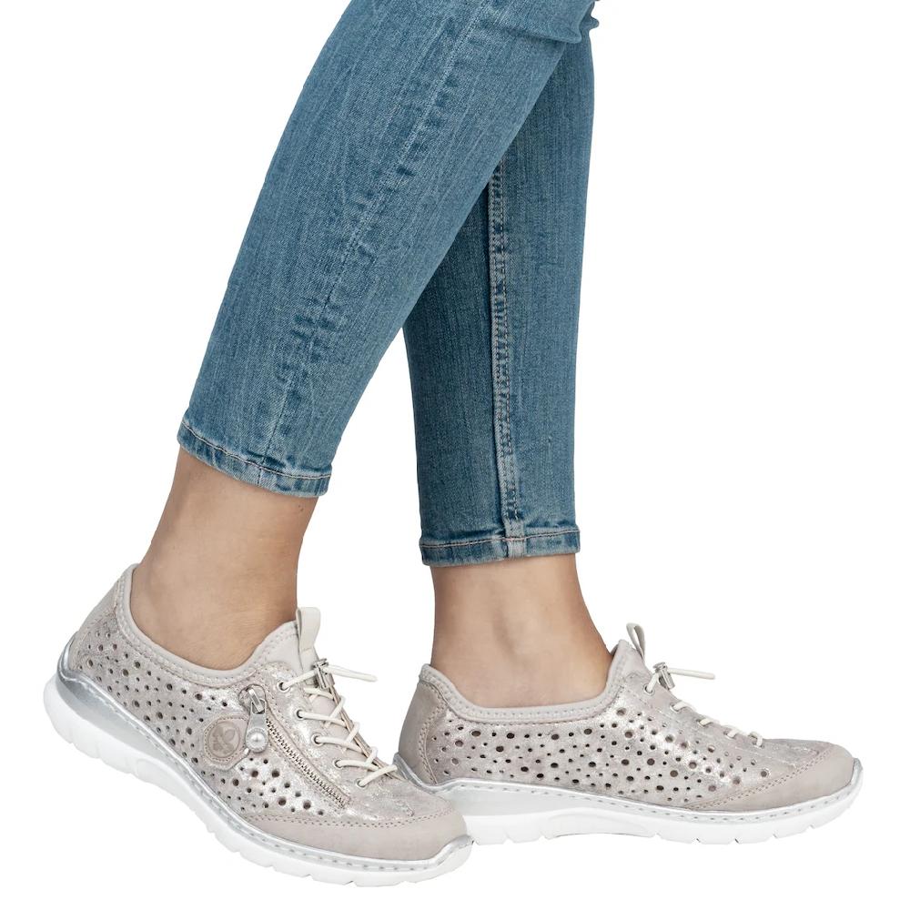 Rieker Slip-On Sneaker Schlupfschuh Freizeitschuh Halbschuh mit Schnellverschluss Fabrikladen