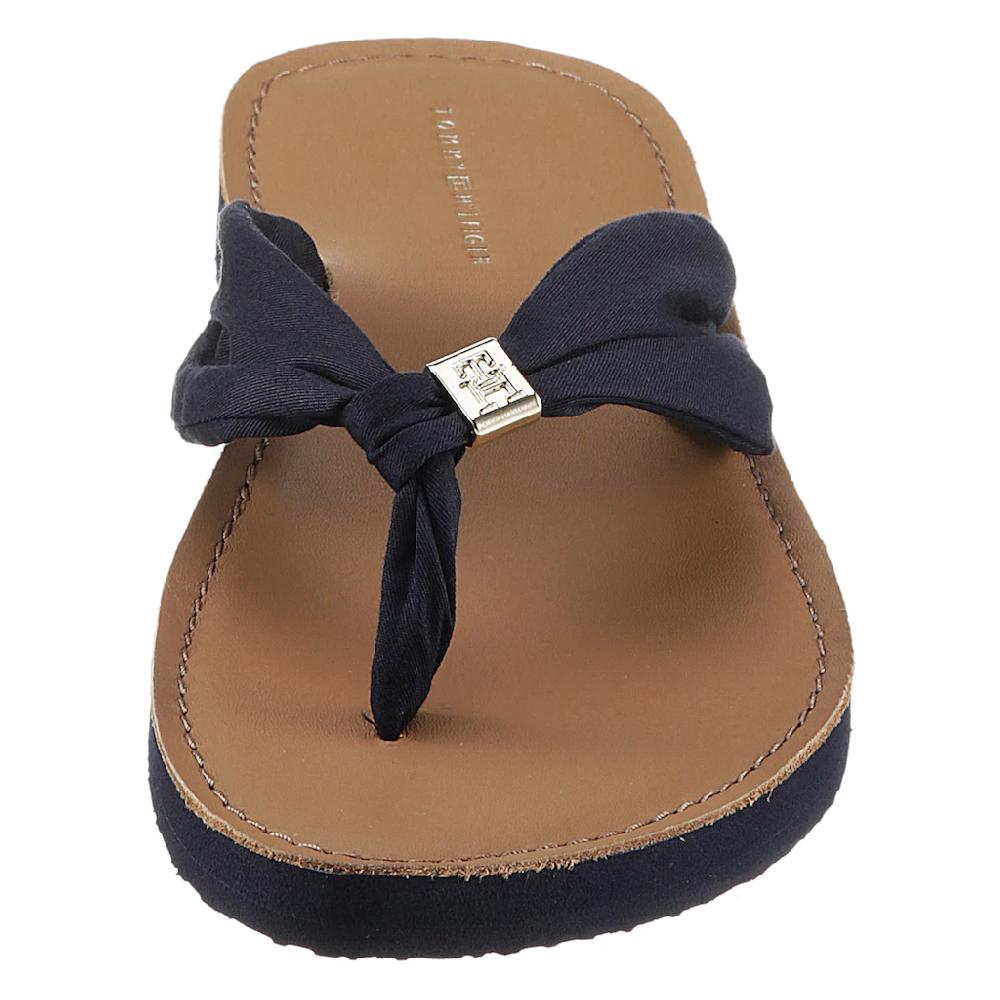 Tommy Hilfiger Zehentrenner »TH ELEVATED BEACH SANDAL« Sommerschuh Bequemschuh Flats Schlappen mit TH-Schmuckelement Sonderangebot