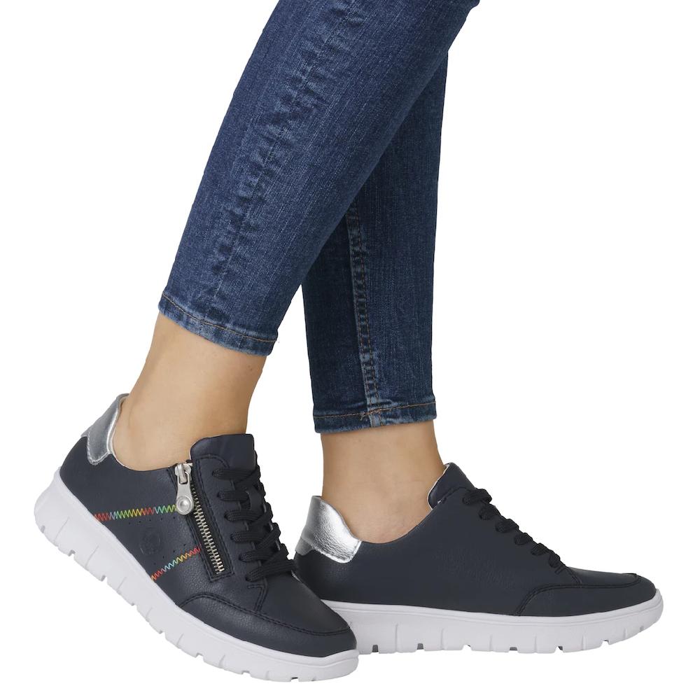 Rieker Sneaker Schnürschuh Halbschuh Freizeitsneaker seitlicher Reißverschluss ▷ für Versandkostenfrei