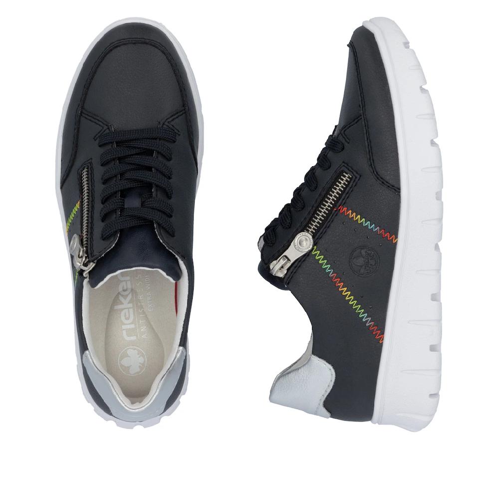 Rieker Sneaker Schnürschuh Halbschuh Freizeitsneaker seitlicher Reißverschluss ▷ für Versandkostenfrei