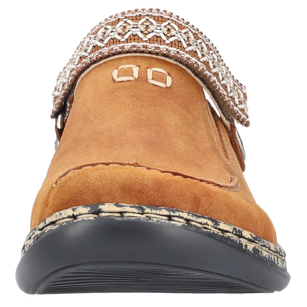 Rieker Clog Sabot Schlupfschuh Schlappen mit kleinem Stretcheinsatz Vatertagsangebot