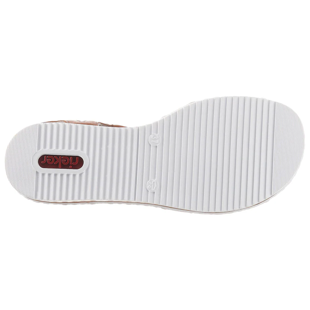 Rieker Riemchensandale Sommerschuh Sandalette Keilabsatz mit Accessoires verziert bestellen Online Outlet