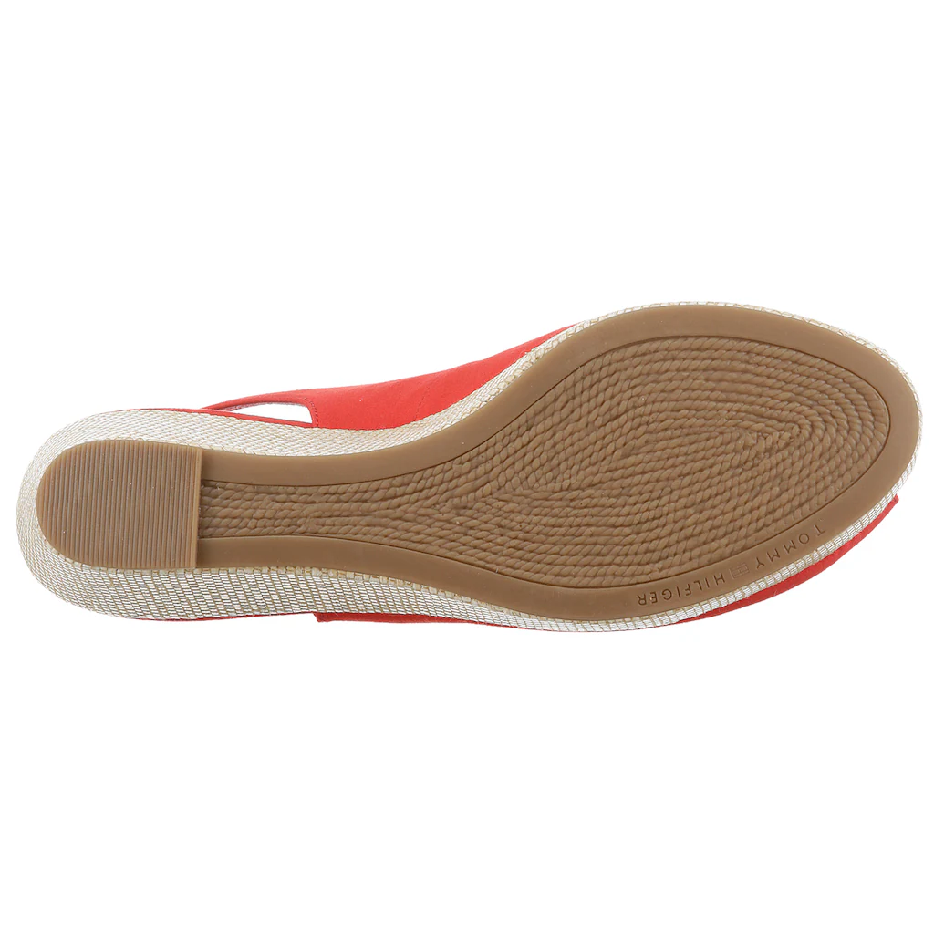 Tommy Hilfiger Sandalette »ICONIC ELBA SLING BACK WEDGE« Sommerschuh Sandale Keilabsatz mit Jutebesatz Sonderangebote