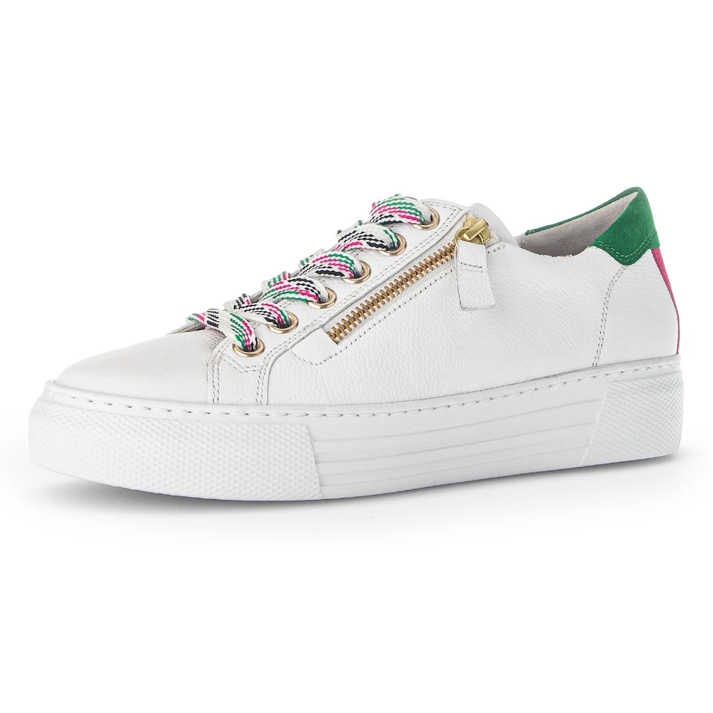 Gabor Plateausneaker »FLORENZ« mit bunten Besätzen Weite G Freizeitschuh Halbschuh Schnürschuh online kaufen Fabrik Onlineshop
